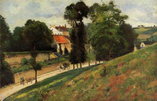 Painting Code#41141-Pissarro, Camille - The Saint-Antoine Road at l&#039;Hermitage, Pontoise