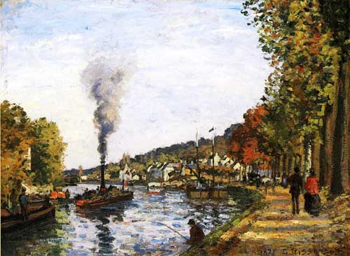 Painting Code#41142-Pissarro, Camille - The Seine at Marly