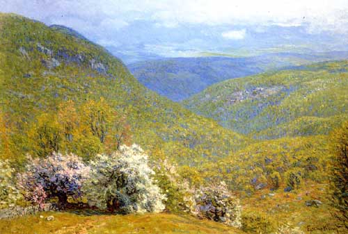 Painting Code#41159-John Joseph Enneking - Spring Hillside