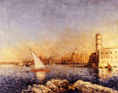 Painting Code#41173-Frank Myers Boggs - The Port of Marseille