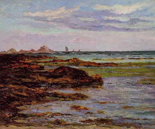 Painting Code#41179-Maxime Maufra - The Coastline in Brittany