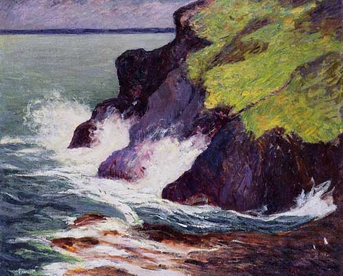 Painting Code#41182-Maxime Maufra - The Three Cliffs