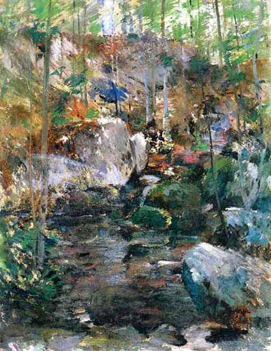 Painting Code#41192-John Twachtman - Woodland Stream