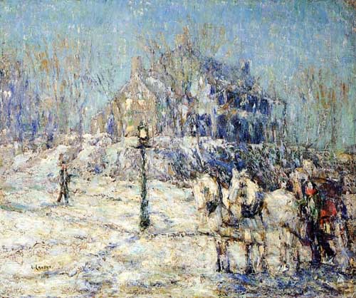 Painting Code#41206-Ernest Lawson - The Dyckman House