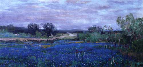 Painting Code#41227-Julian Onderdonk - Blue Bonnets at Twilight