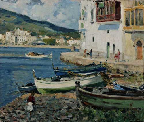 Painting Code#41247-Segundo Matilla Marina - Barcas de Cadaques