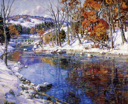 Painting Code#41254-George Gardner Symons - The First Snowfall