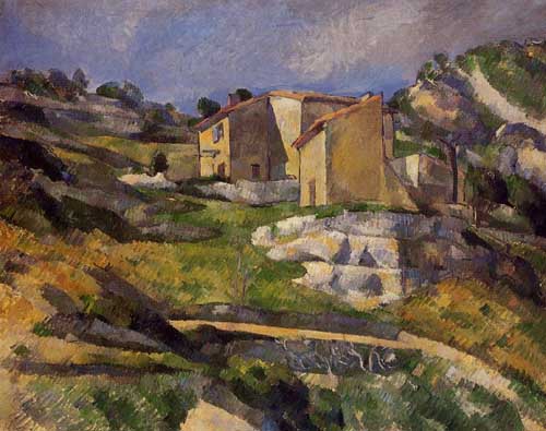 Painting Code#41260-Cezanne, Paul - Houses in Provence - the Riaux Valley near L&#039;Estaque
