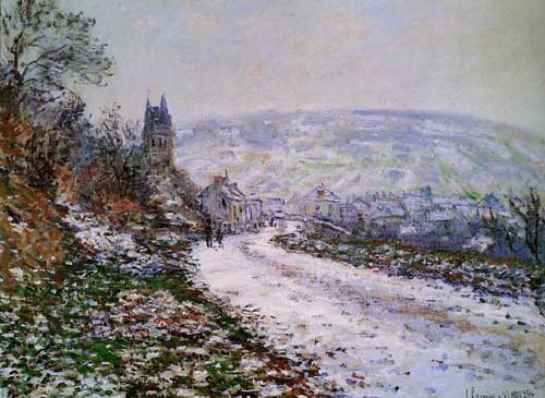 Painting Code#41271-Monet, Claude - Entering the Village of Vetheuil in Winter