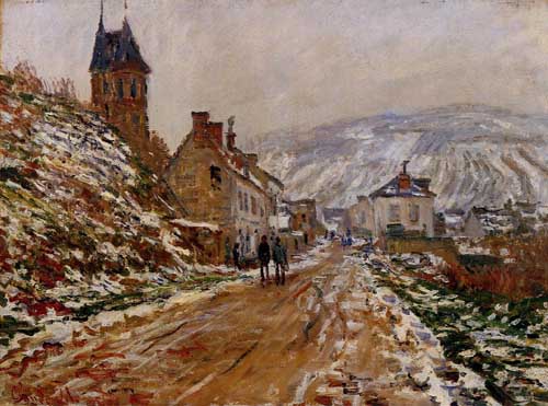 Painting Code#41278-Monet, Claude - The Road in Vetheuil in Winter