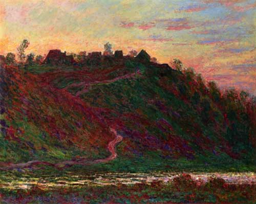Painting Code#41281-Monet, Claude - The Village of La Roche-Blond, Sunset