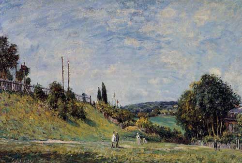 Painting Code#41302-Sisley, Alfred - Railroad Embankment at Sevres