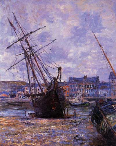Painting Code#41306-Monet, Claude - Boats Lying at Low Tide at Facamp