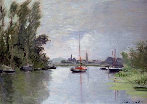 Painting Code#41312-Monet, Claude - Argenteuil Seen from the Small Arm of the Seine