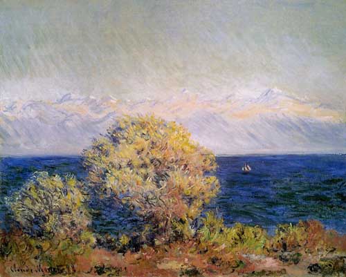 Painting Code#41316-Monet, Claude - At Cap d&#039;Antibes, Mistral Wind