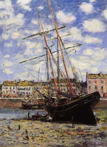 Painting Code#41323-Monet, Claude - Boat at Low Tide at Fecamp