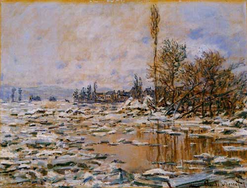 Painting Code#41324-Monet, Claude - Breakup of Ice, Grey Weathe