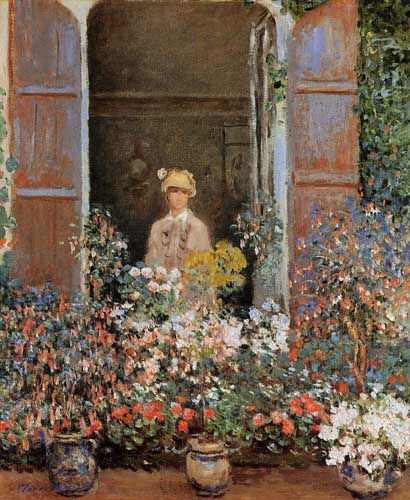 Painting Code#41326-Monet, Claude - Camille Monet at the Window, Argentuile