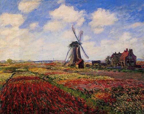 Painting Code#41333-Monet, Claude - Field of Tulips in Holland