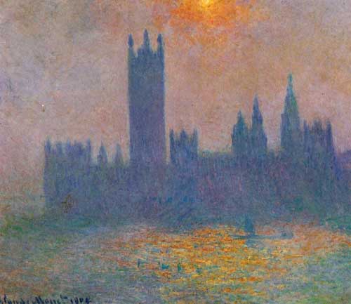 Painting Code#41349-Monet, Claude - Houses of Parliament, Effect of Sunlight in the fog