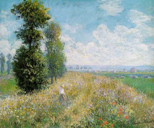 Painting Code#41359-Monet, Claude - Meadow with Poplars (Poplars near Argenteuil)