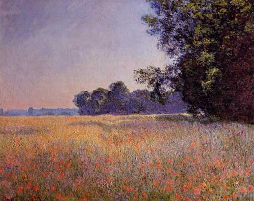 Painting Code#41363-Monet, Claude - Oat and Poppy Field, Giverny
