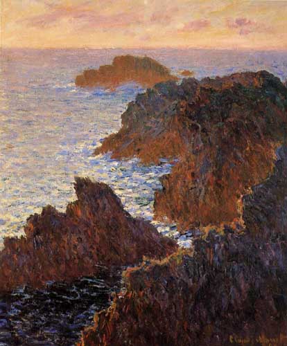 Painting Code#41393-Monet, Claude - Rocks at Belle-Ile, Port-Domois