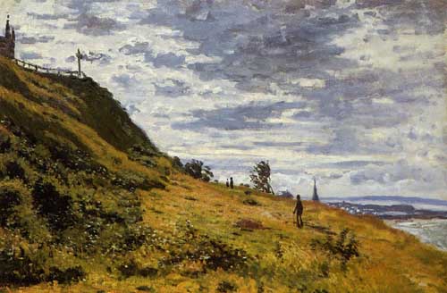 Painting Code#41409-Monet, Claude - Taking a Walk on the Cliffs of Sainte-Adresse