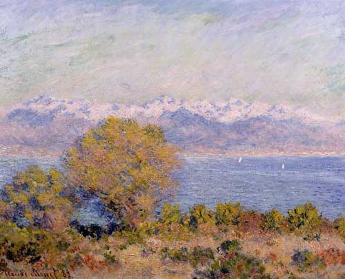 Painting Code#41410-Monet, Claude - The Alps Seen from Cap d&#039;Antibes