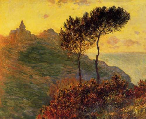 Painting Code#41418-Monet, Claude - The Church at Varengeville, against the Sunset