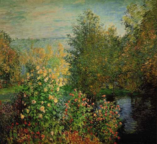 Painting Code#41437-Monet, Claude - The Hoschedes&#039; Garden at Montgeron