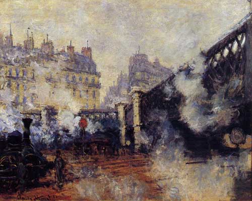 Painting Code#41452-Monet, Claude - The Pont de l&#039;Europe, Saint-Lazare Station