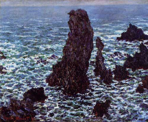 Painting Code#41453-Monet, Claude - The &#039;Pyramids&#039; of Port Coton, Belle-Ile-en-Mer