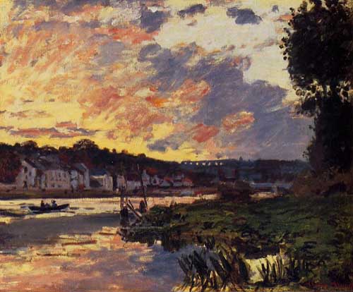 Painting Code#41466-Monet, Claude - The Seine at Bougeval, Evening (also known as Bougival)