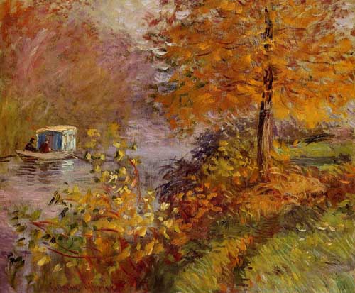 Painting Code#41468-Monet, Claude - The Studio Boat