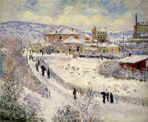 Painting Code#41492-Monet, Claude - View of Argenteuil in the Snow