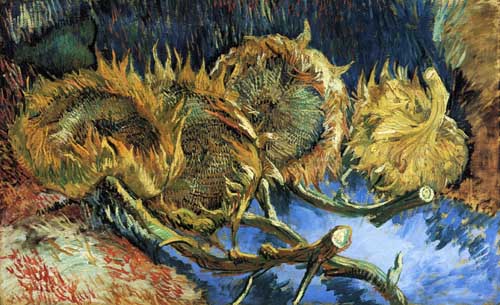 Painting Code#41591-Vincent Van Gogh - Still Life with Four Sunflowers