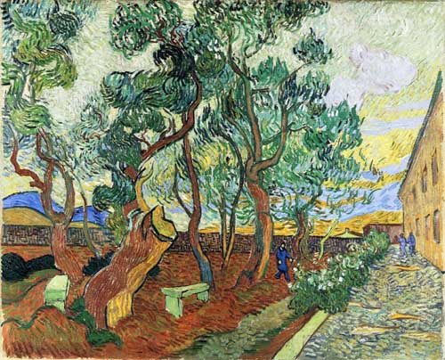 Painting Code#41600-Vincent Van Gogh - The Garden of the Asylum in Saint-Remy