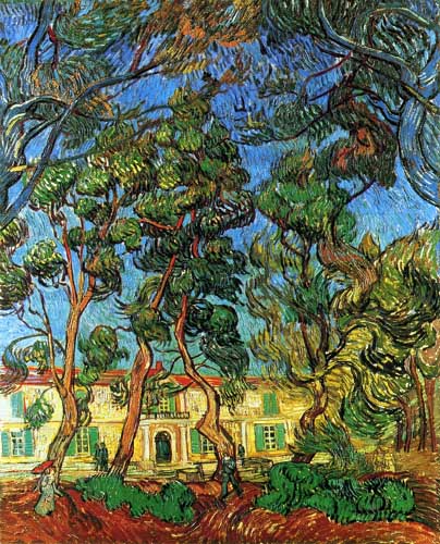 Painting Code#41603-Vincent Van Gogh - The Grounds of the Asylum