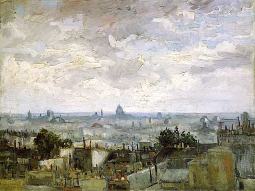 Painting Code#41609-Vincent Van Gogh - The Roofs of Paris