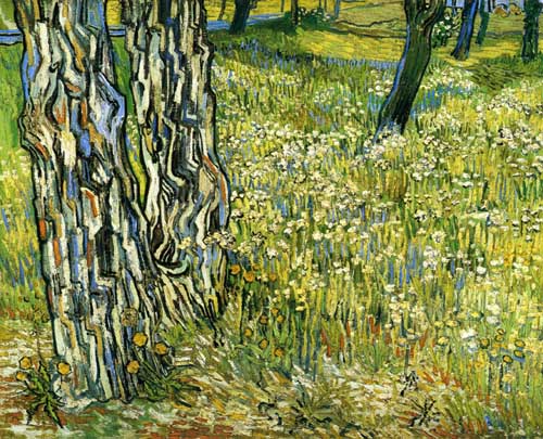 Painting Code#41615-Vincent Van Gogh - Tree Trunks in the Gras