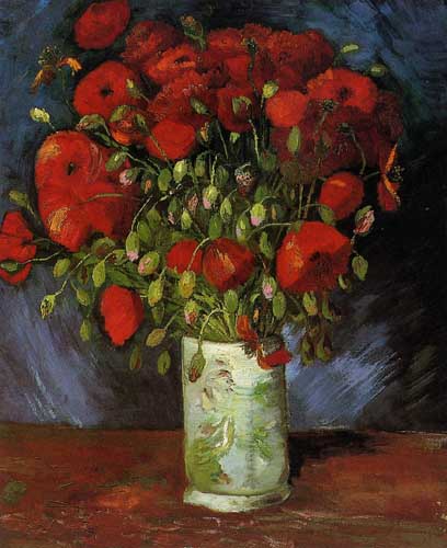 Painting Code#41622-Vincent Van Gogh - Vase with Red Poppies