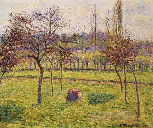 Painting Code#41653-Pissarro, Camille - Apple Trees in a Field