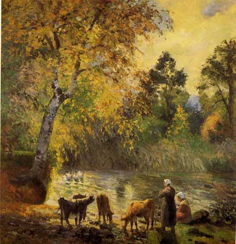 Painting Code#41656-Pissarro, Camille - Autumn, Montfoucault Pond