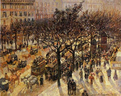 Painting Code#41667-Pissarro, Camille - Boulevard des Italiens, Afternoon