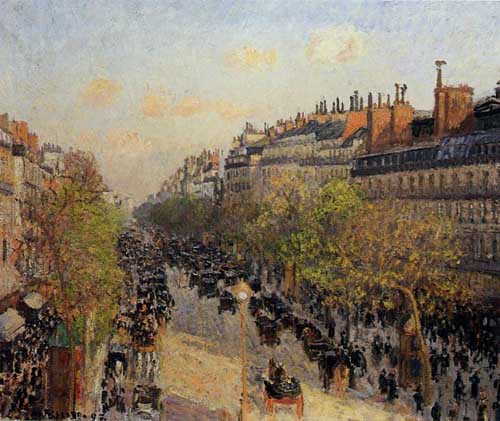 Painting Code#41675-Pissarro, Camille - Boulevard Montmartre, Sunset