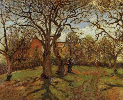 Painting Code#41678-Pissarro, Camille - Chestnut Trees, Louveciennes, Spring