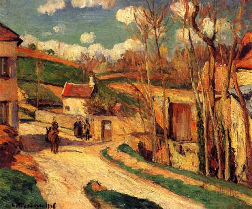 Painting Code#41685-Pissarro, Camille - Crossroads at l&#039;Hermitage, Pontoise