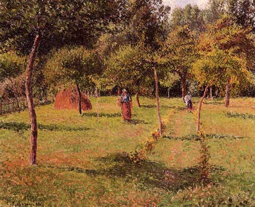 Painting Code#41689-Pissarro, Camille - Enclosed Field at Eragny
