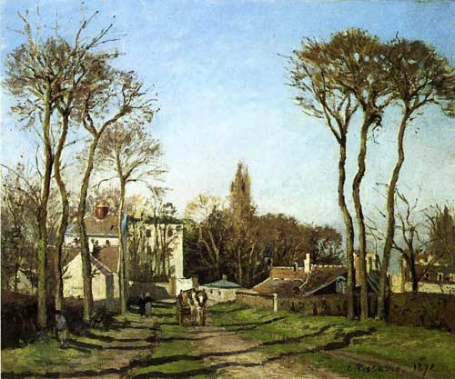 Painting Code#41692-Pissarro, Camille - Entering the Village of Voisins